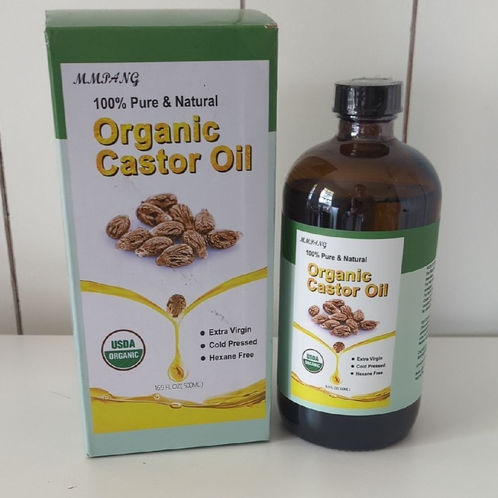 Organic Castor Oil Hexane Free Glass Brown Bottle 500 ML - Picture 1 of 4